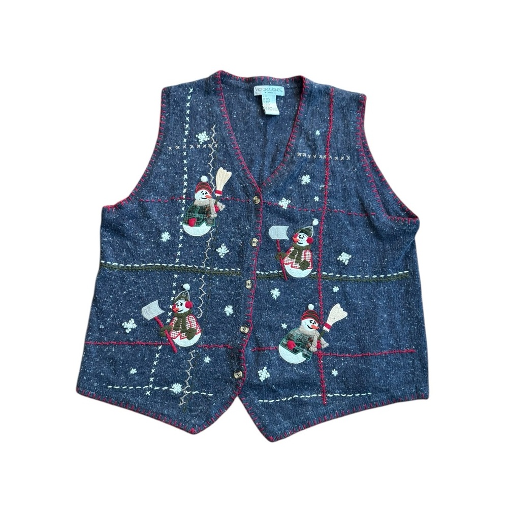 Vintage Victoria Jones Angora Blend Sweater Vest 3X Christmas  Prairie Cottage - Picture 7 of 11